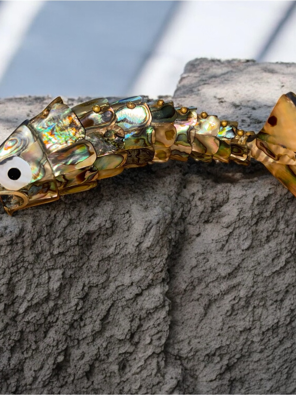 Vintage Abalone Shell Fish opener - Iridescent